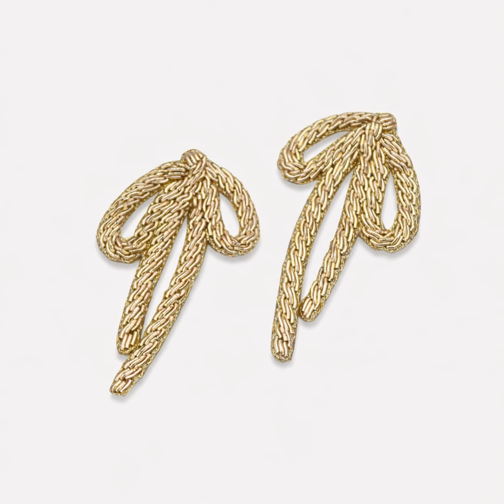 Schleifen-Ohrringe in Gold