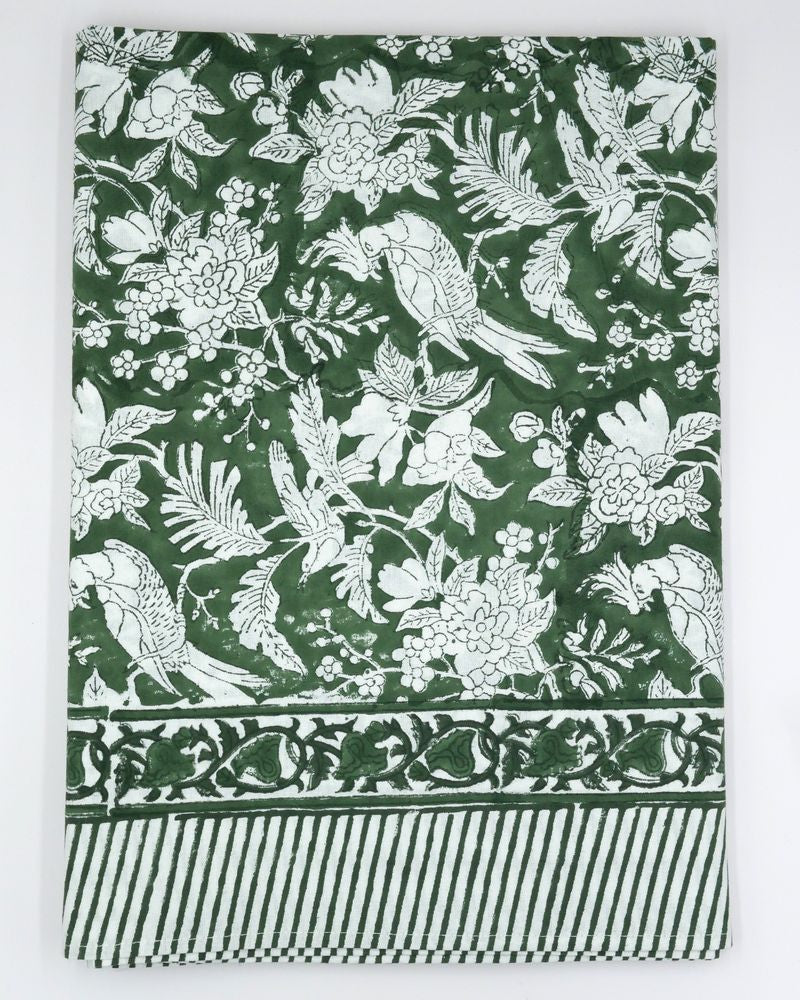 Blockprint Tischdecke "Parrot"