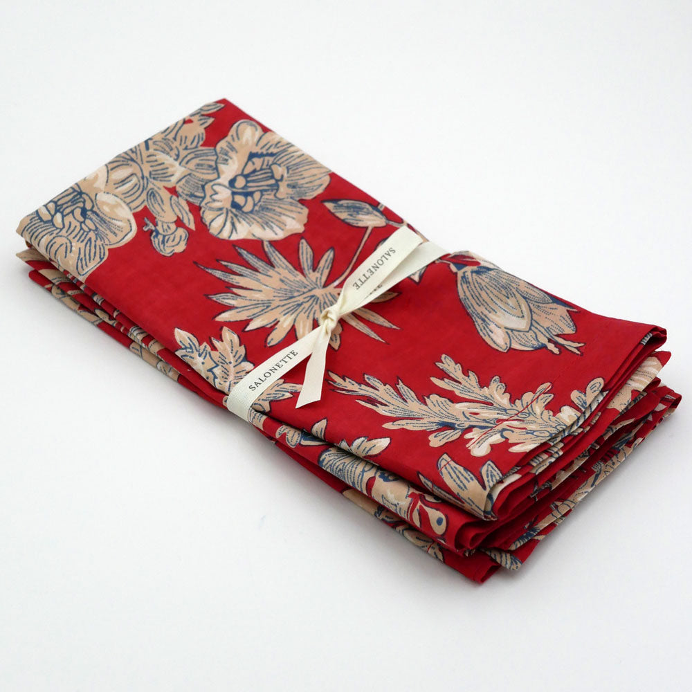 Blockprint Servietten "Rosso" (4er)
