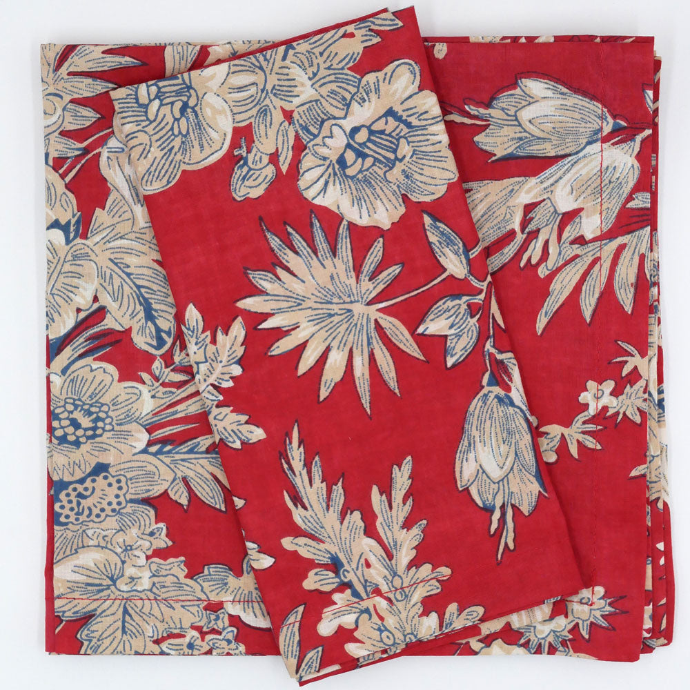 Blockprint Servietten "Rosso" (4er)