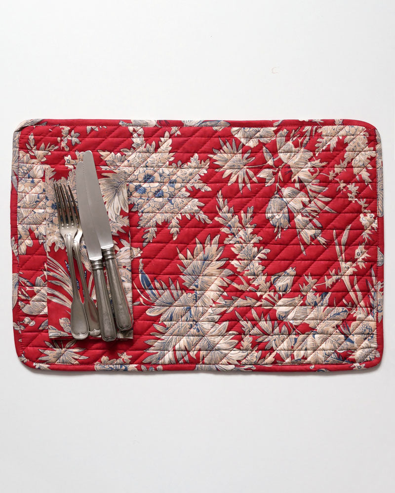 Abgesteppte Tischsets "Rosso" - Zweier-Set