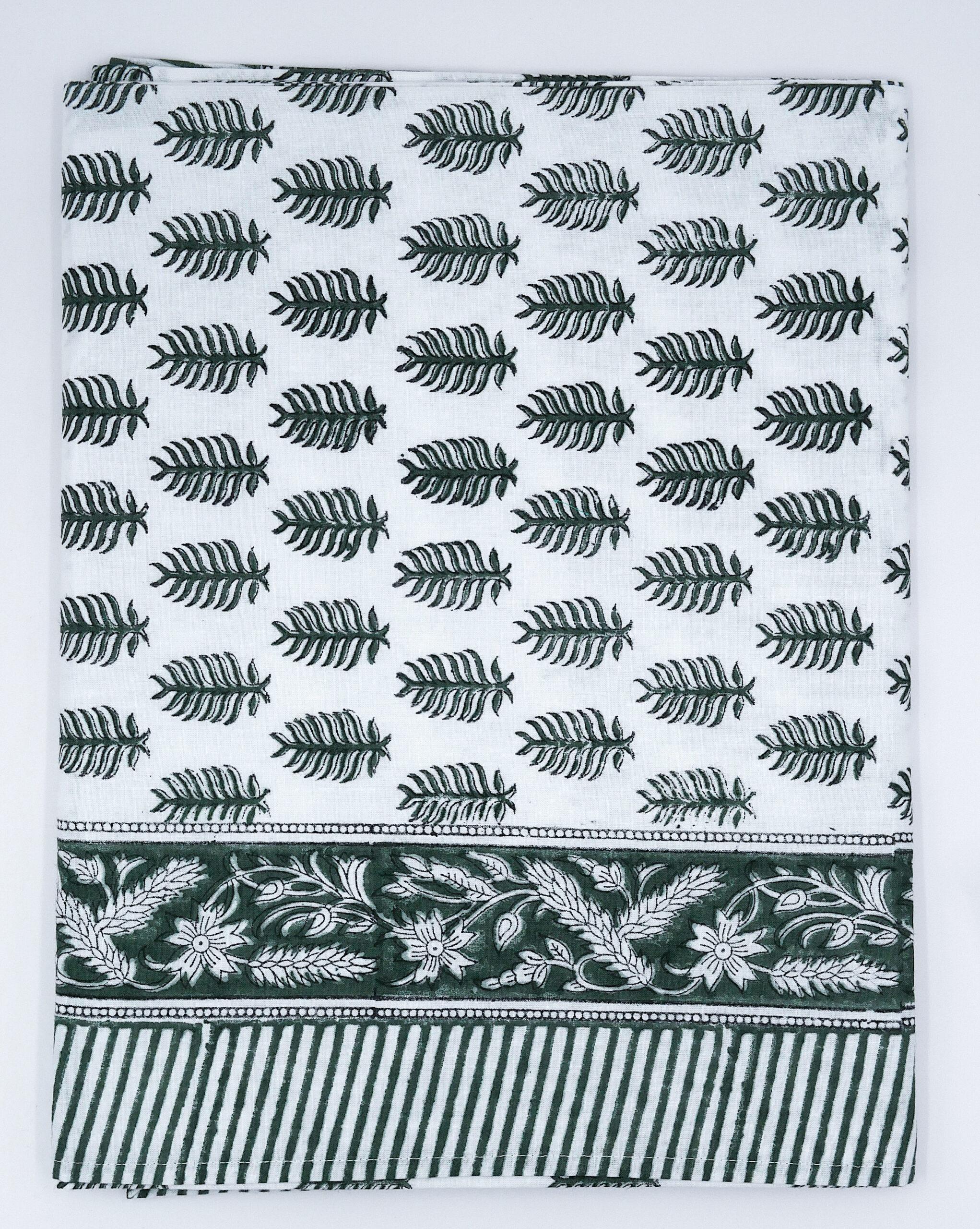 Blockprint Tischdecke "Evergreen"