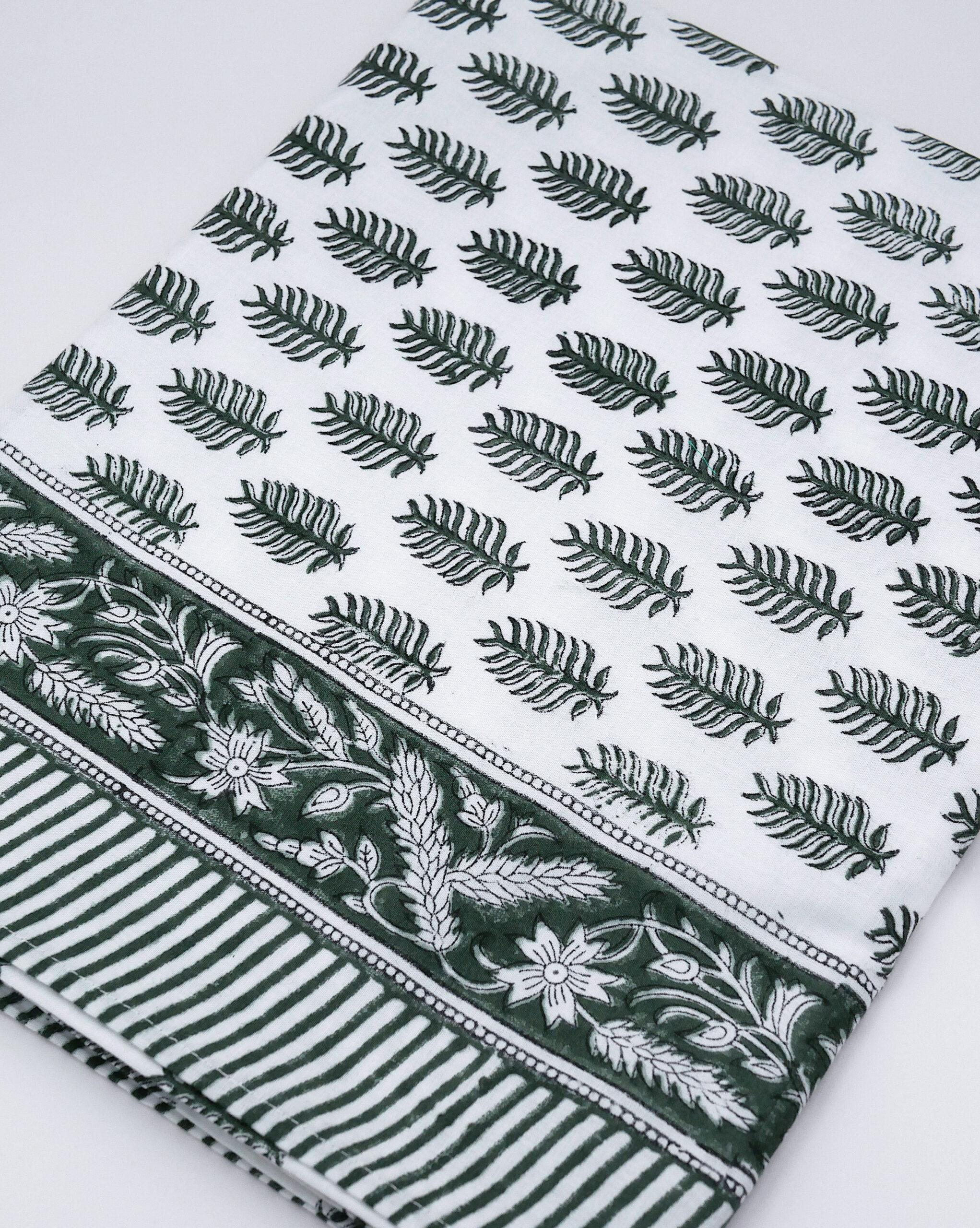 Blockprint Tischdecke "Evergreen"