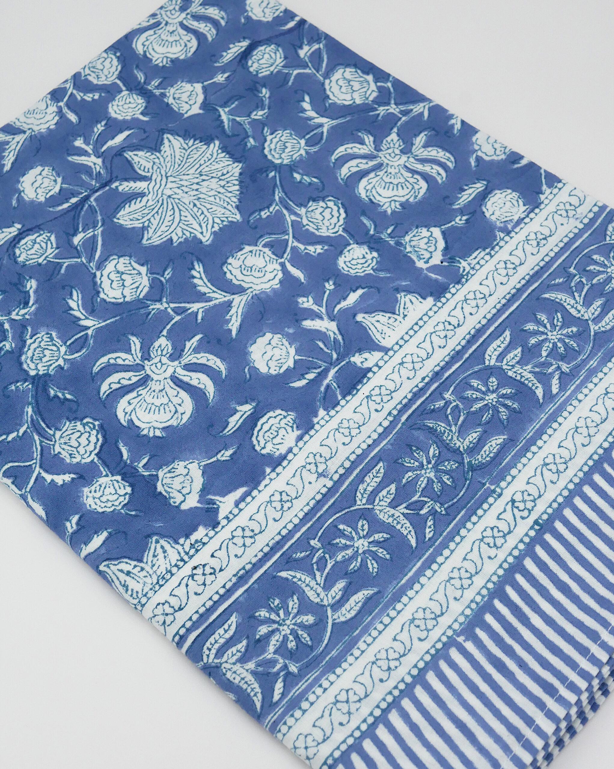 Blockprint Tischdecke "Rhapsody in blue"