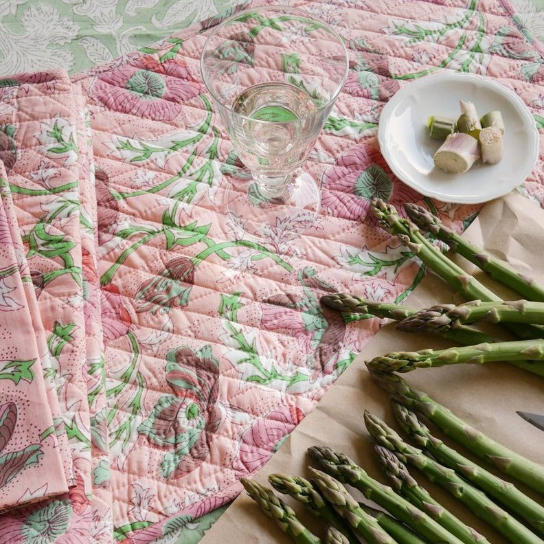 Tischsets abgesteppt rosa