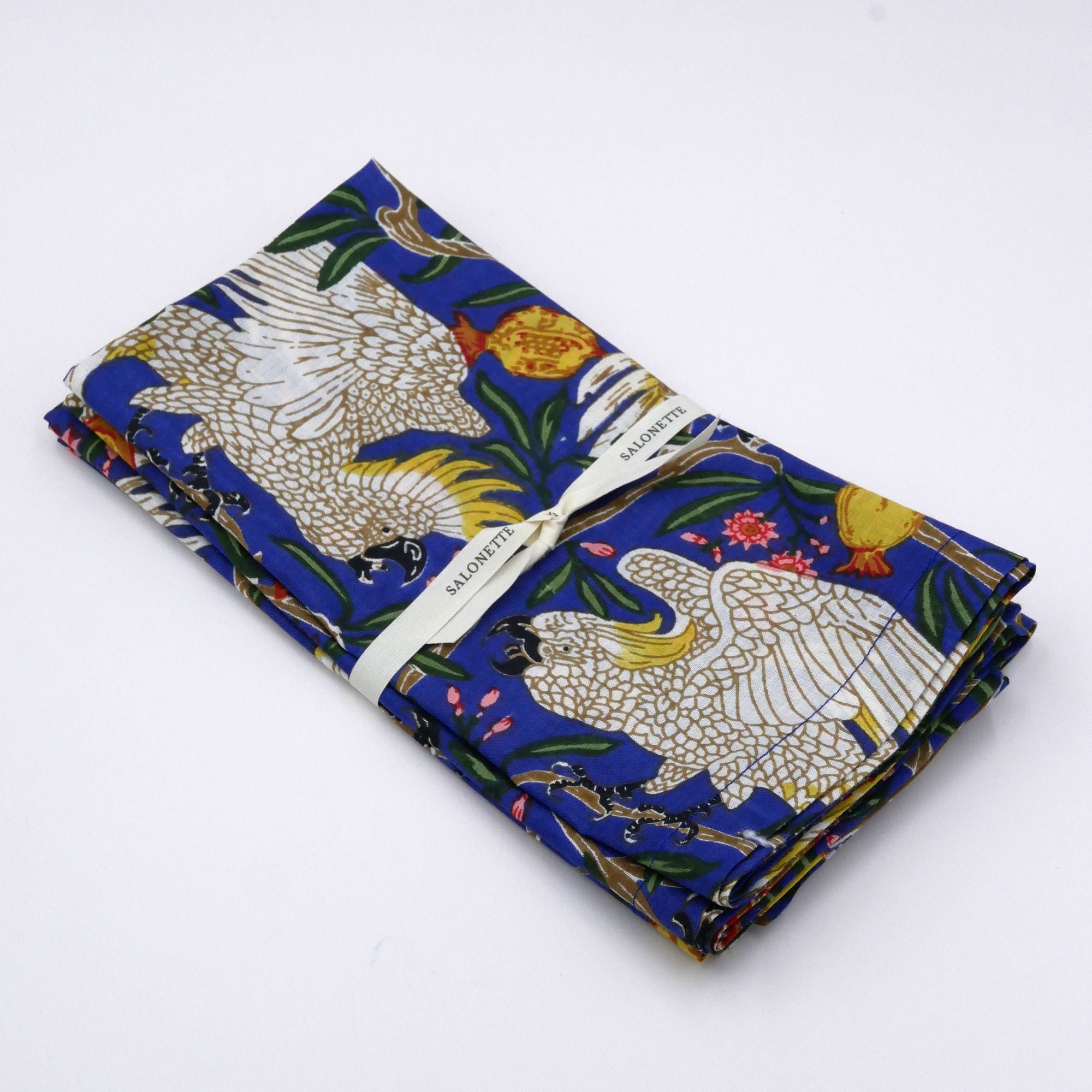 Blockprint Servietten "Tropicana" in Blau (4er)