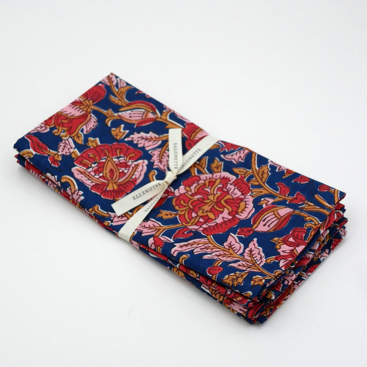 Blockprint Servietten "Velluto" Dunkelblau (6er)