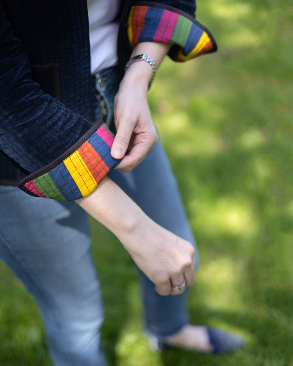 Samt-Jacke "Cosima" in Dunkelblau