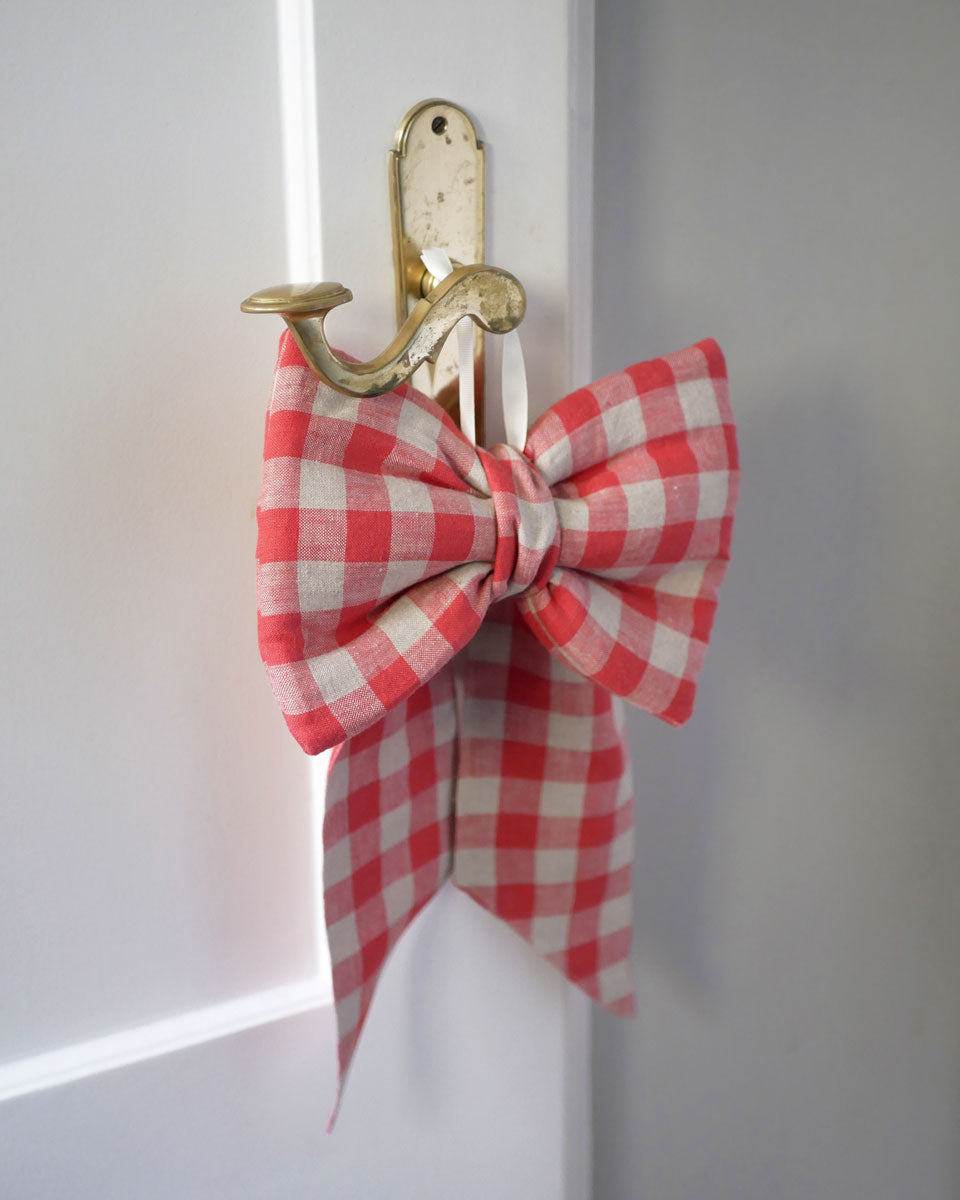 Extra große Schleife - rot kariert