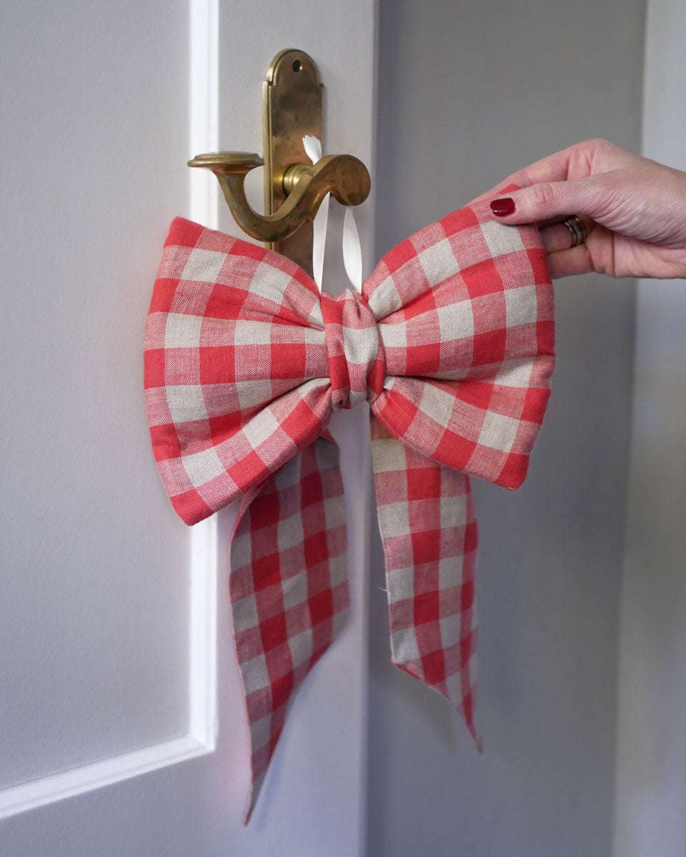 Extra große Schleife - rot kariert