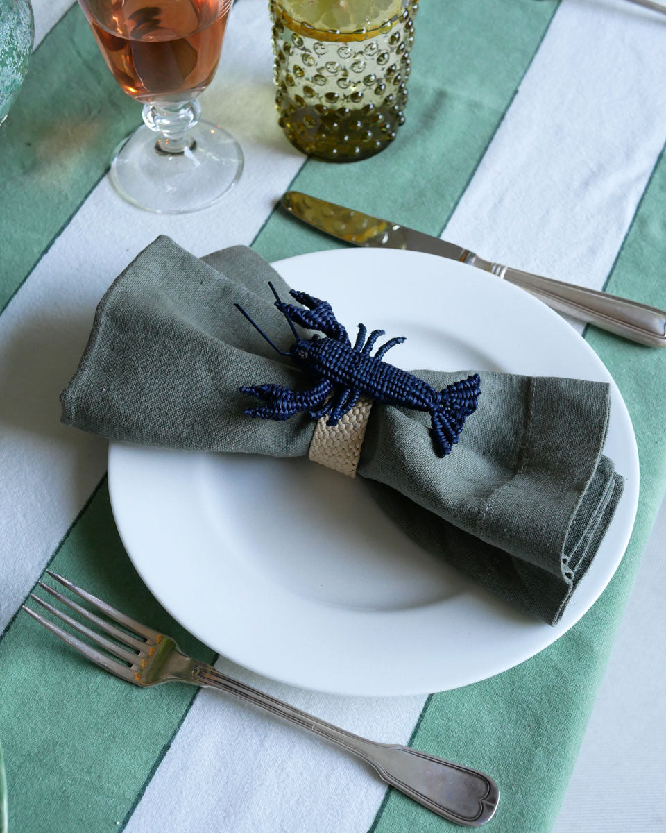 Serviettenring aus Stroh - Bretonischer Hummer