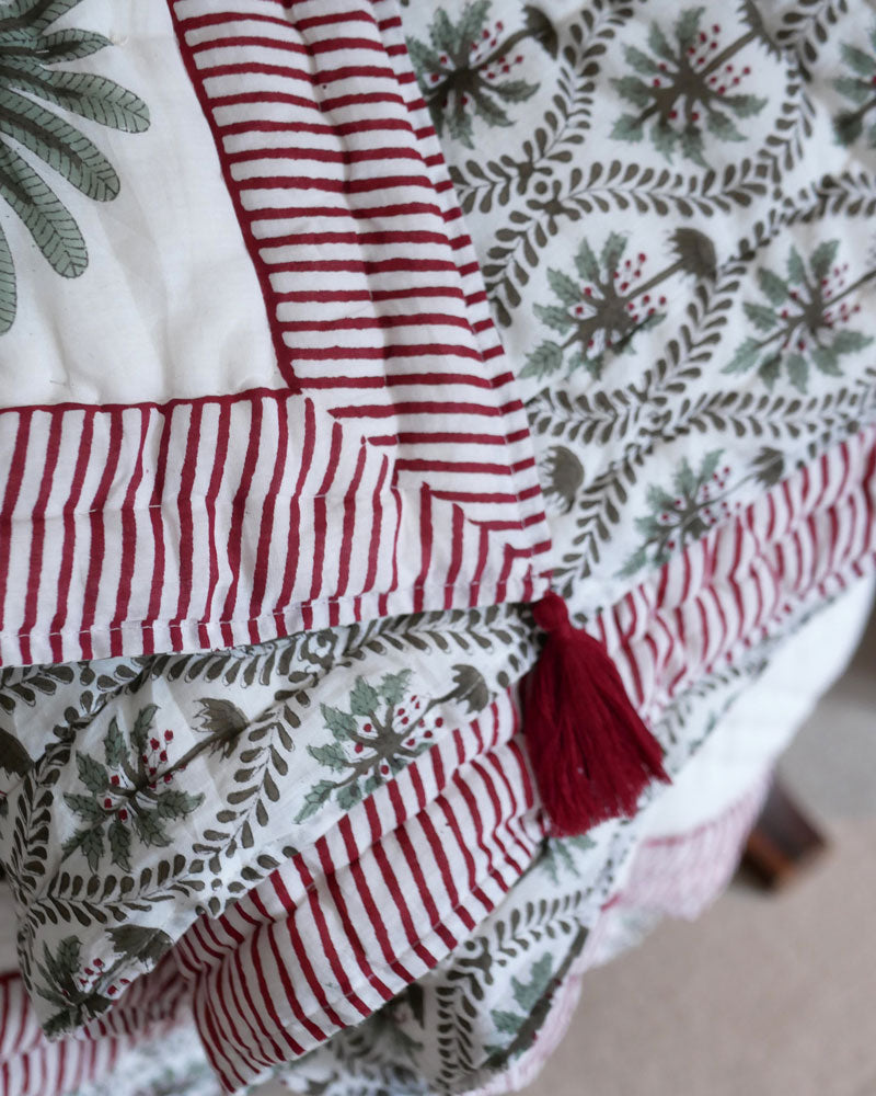 Blockprint Tagesdecke mit Palmen