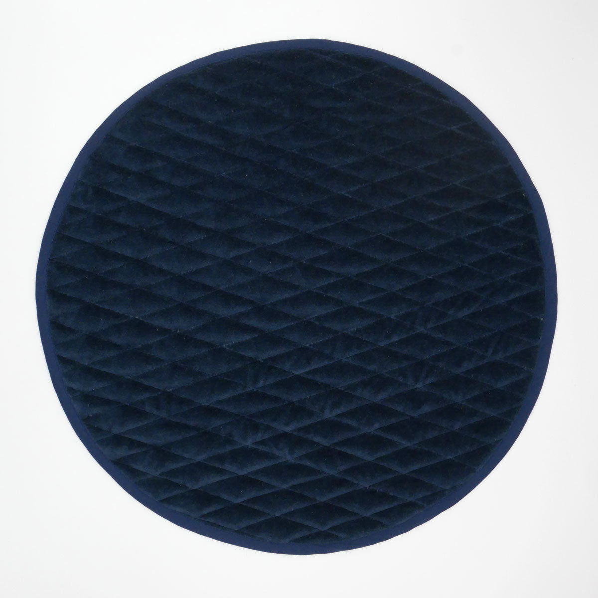 Runde Tischsets aus Samt dunkelblau - Zweier-Set