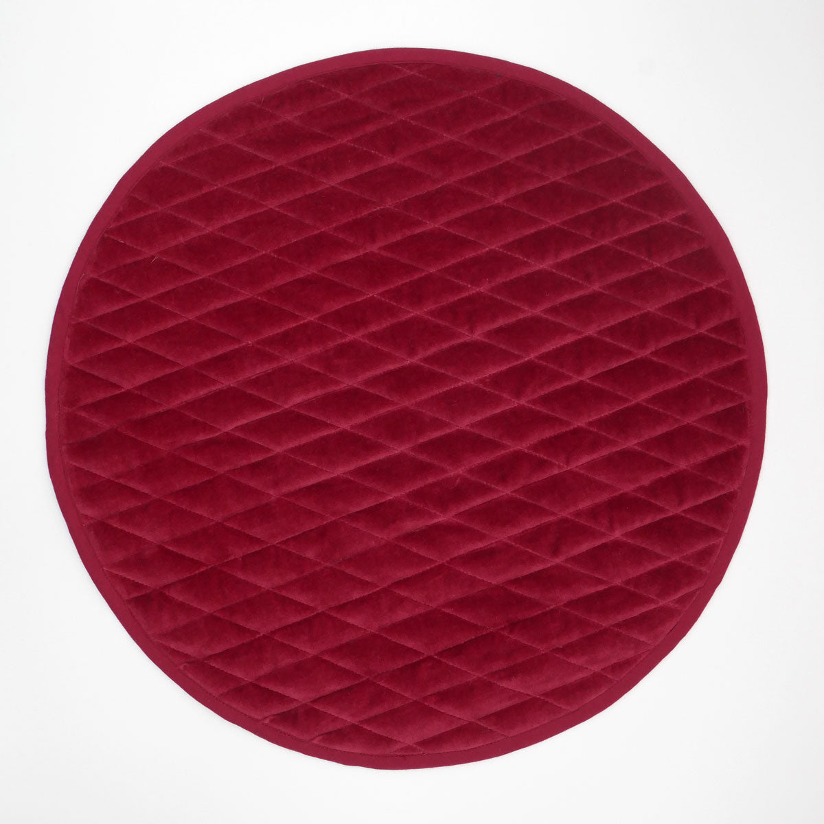 Runde Tischsets aus Samt rot - Zweier-Set