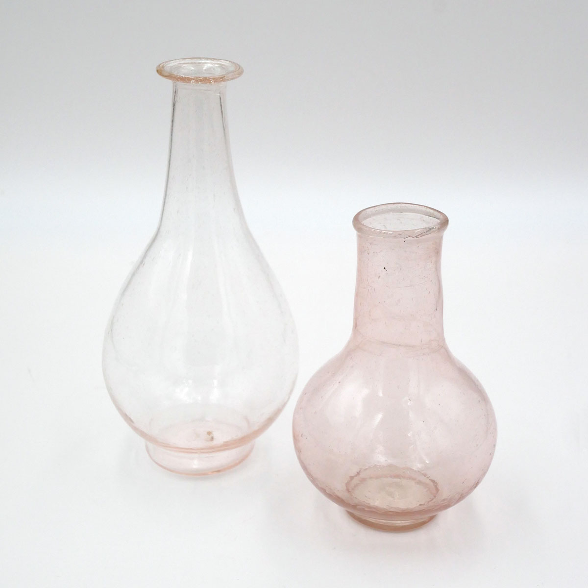 Tischvasen-Set aus Glas in Rosa
