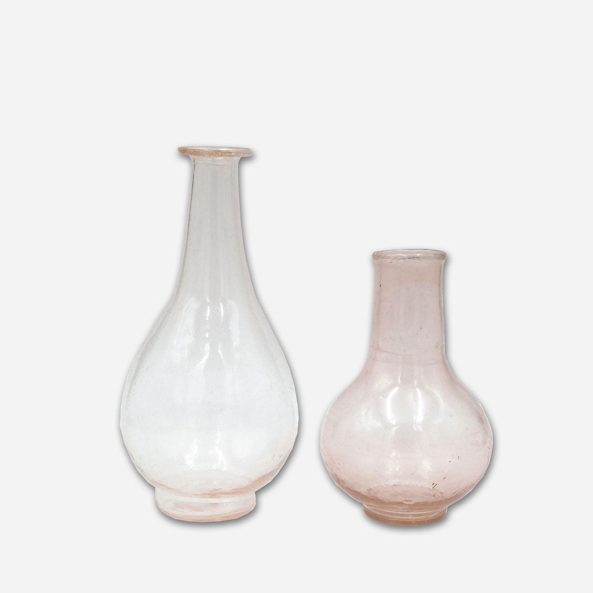 Tischvasen-Set aus Glas in Rosa