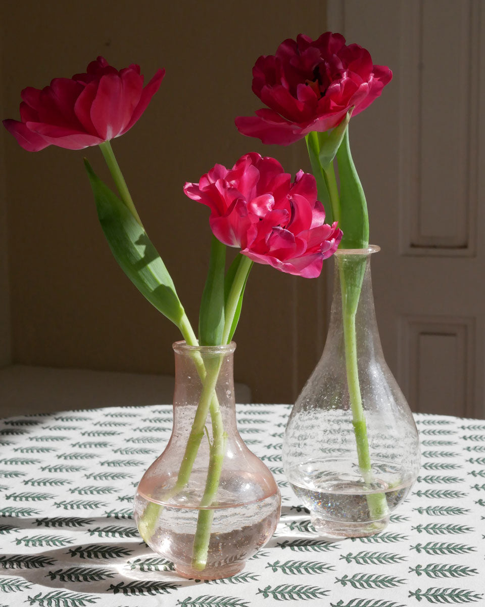 Tischvasen-Set aus Glas in Rosa