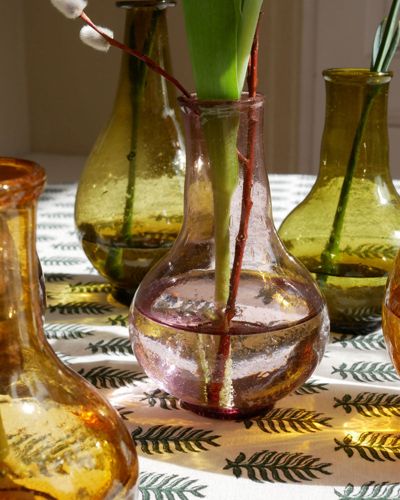 Tischvasen-Set aus Glas in Violett