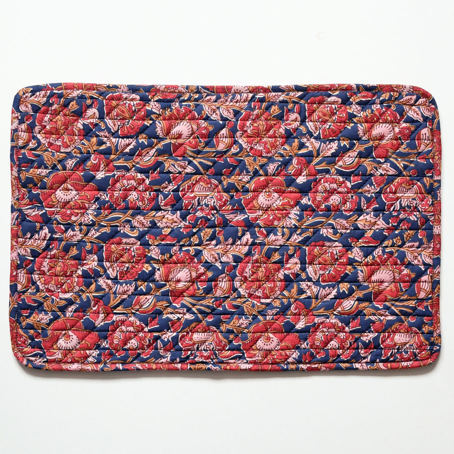 Abgesteppte Tischsets "Velluto" dunkelblau - Zweier-Set