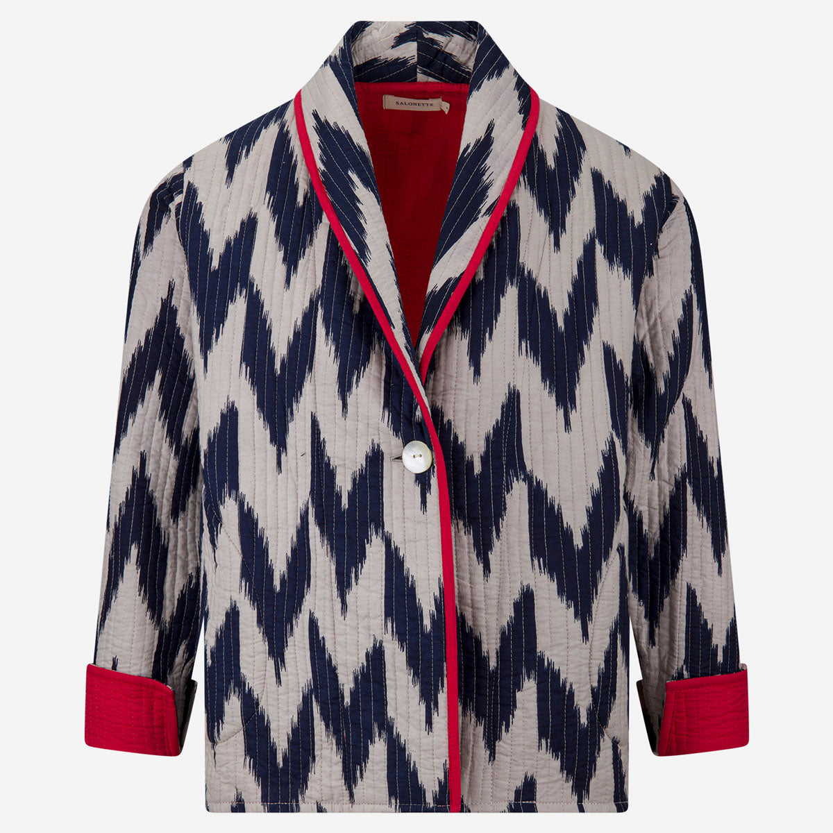 Ikat-Jacke "Donata" in Navy und Pink