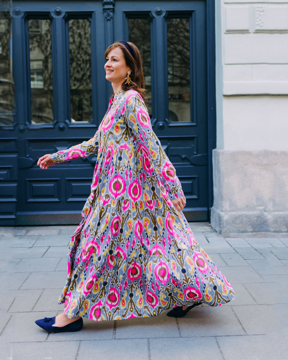 Letzte Größen: Kleid "Maxima" in Royal Ikat