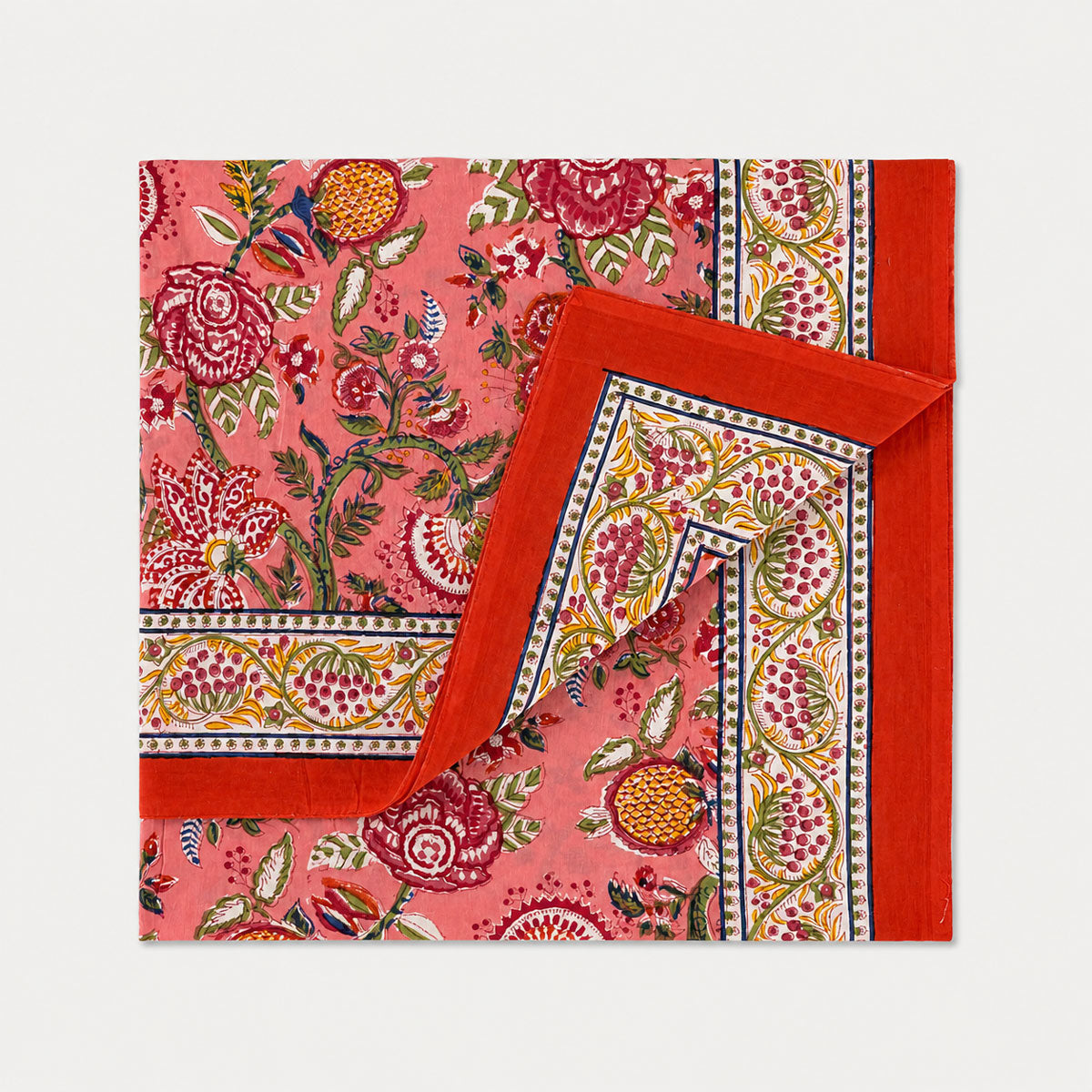 Pareo Blockprint in Korall & Orange