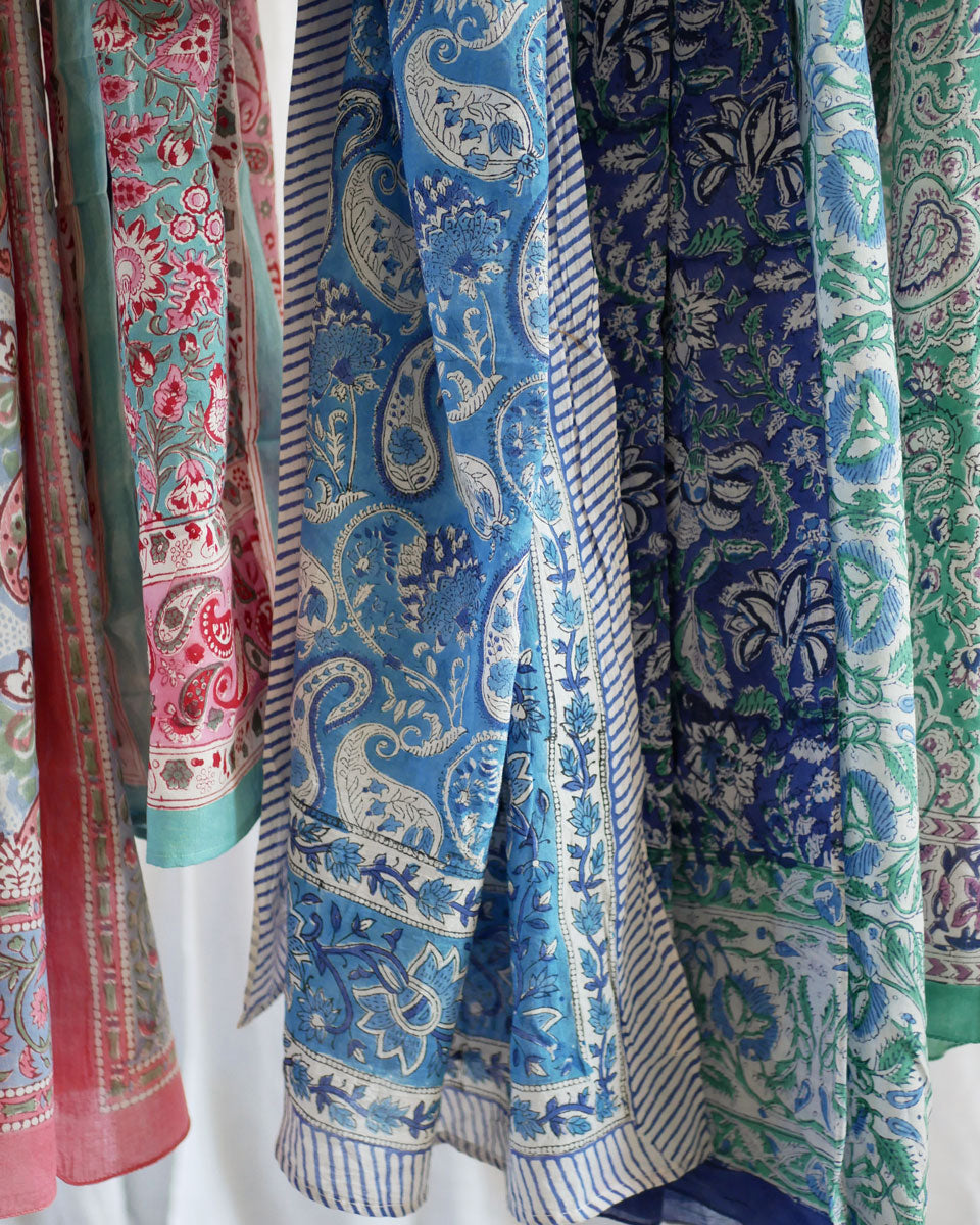 Pareo Blockprint in Blau