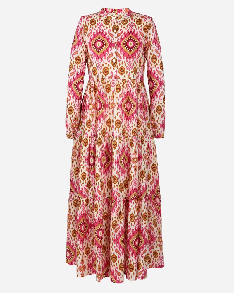 Letzte Größen: Maxikleid "Maxima" in Pink Ikat