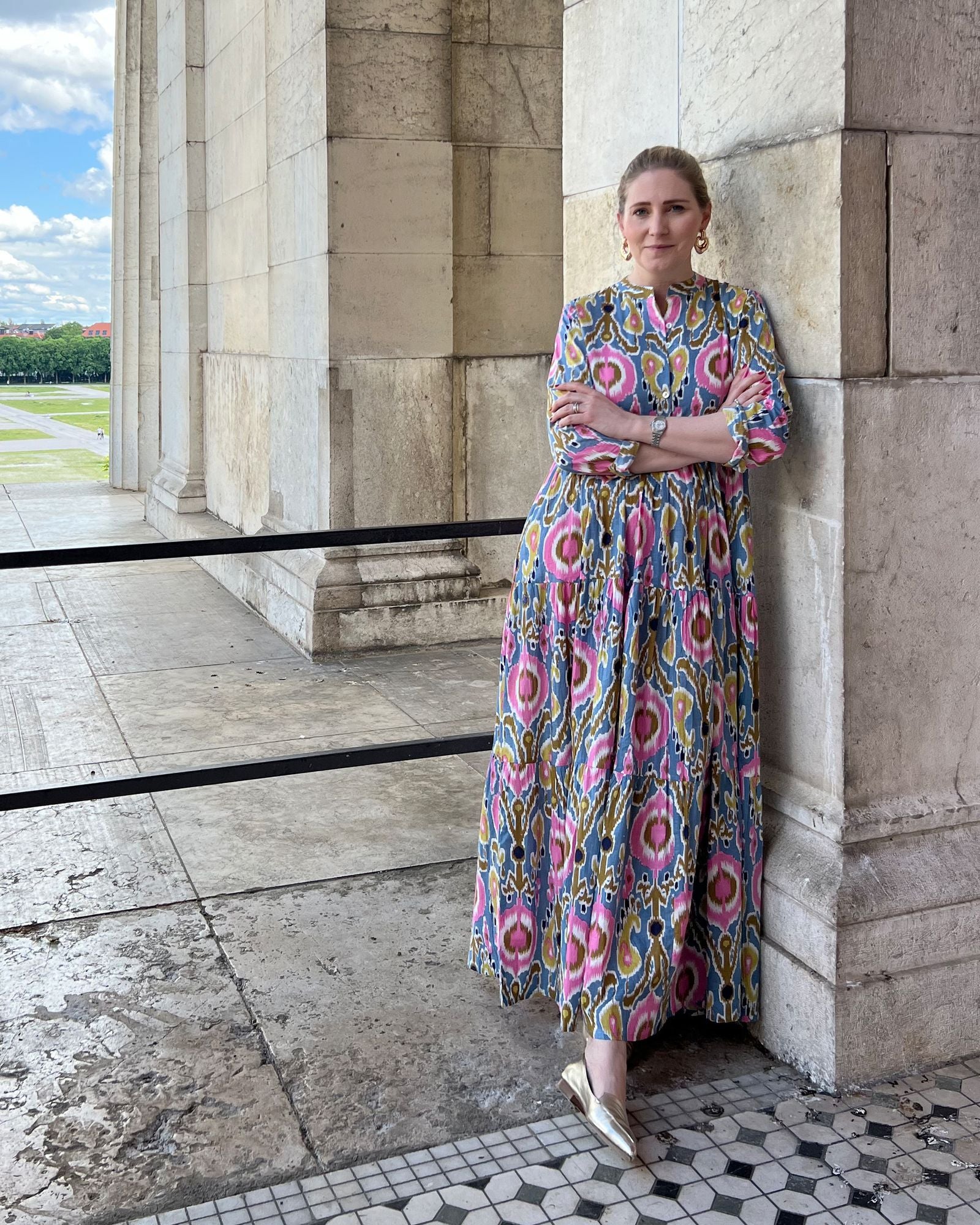 Letzte Größen: Kleid "Maxima" in Royal Ikat