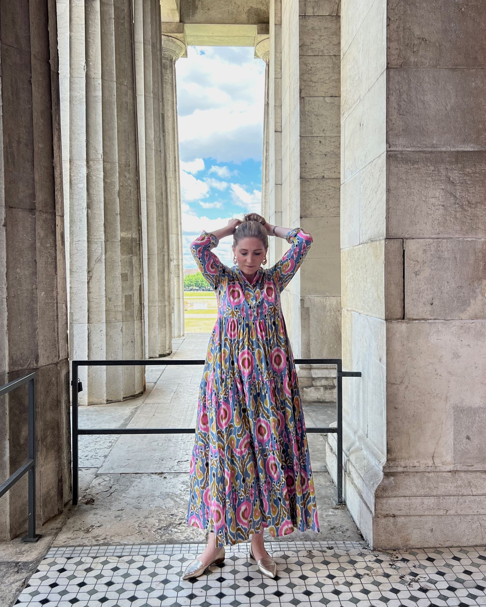 Letzte Größen: Kleid "Maxima" in Royal Ikat