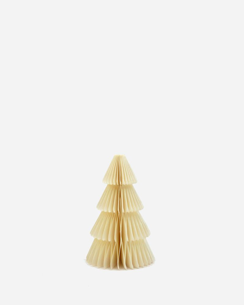 Weihnachtsbäume aus Wabenpapier - Creme