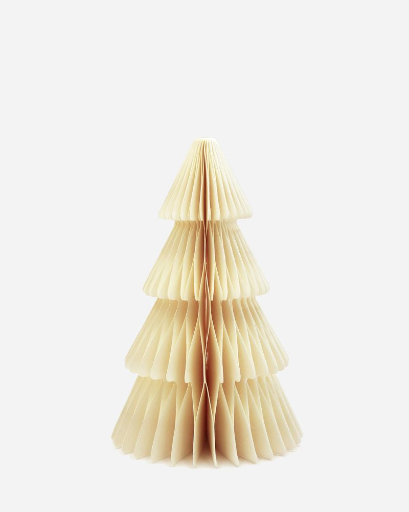 Weihnachtsbäume aus Wabenpapier - Creme