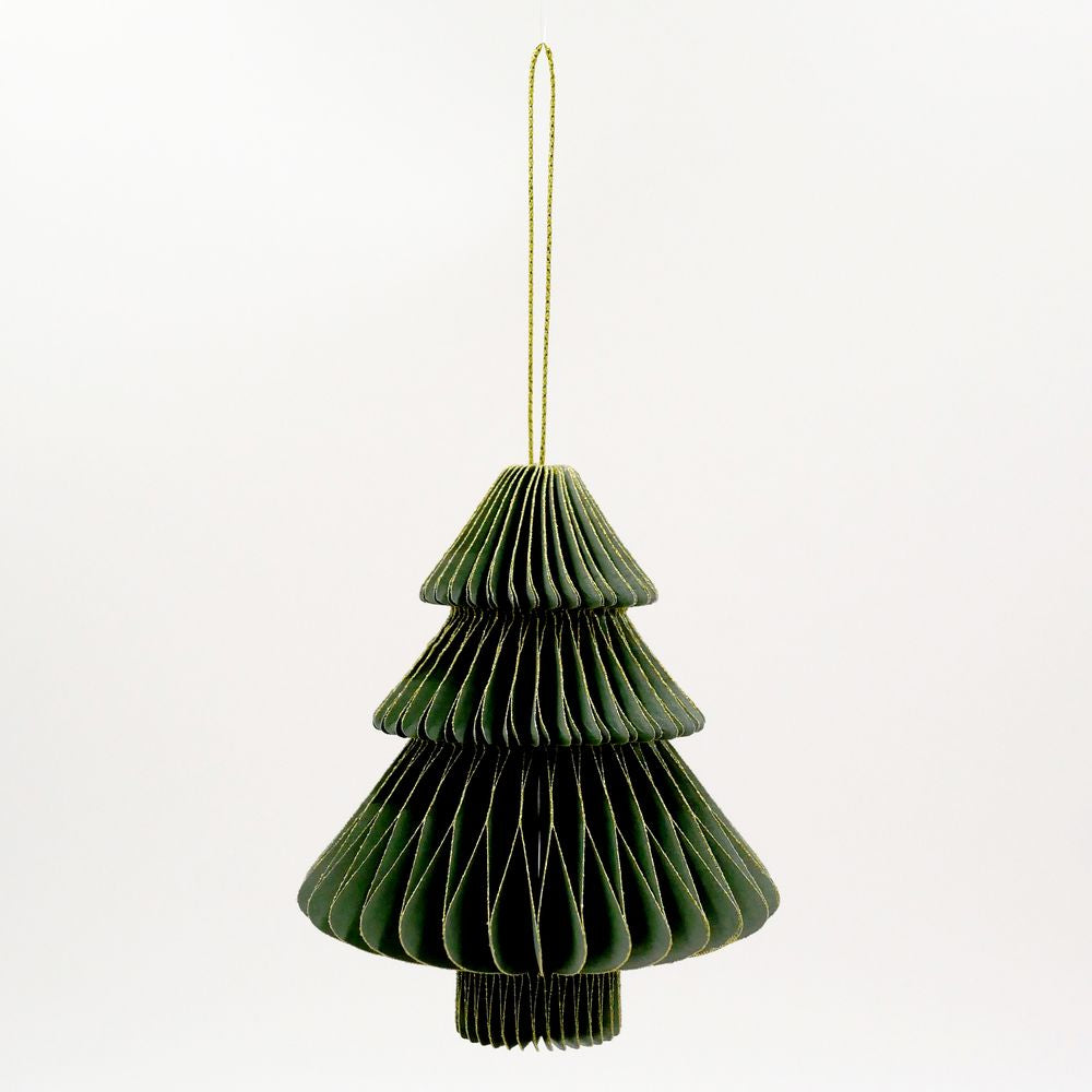 Baumschmuck aus Wabenpapier - Dunkelgrün