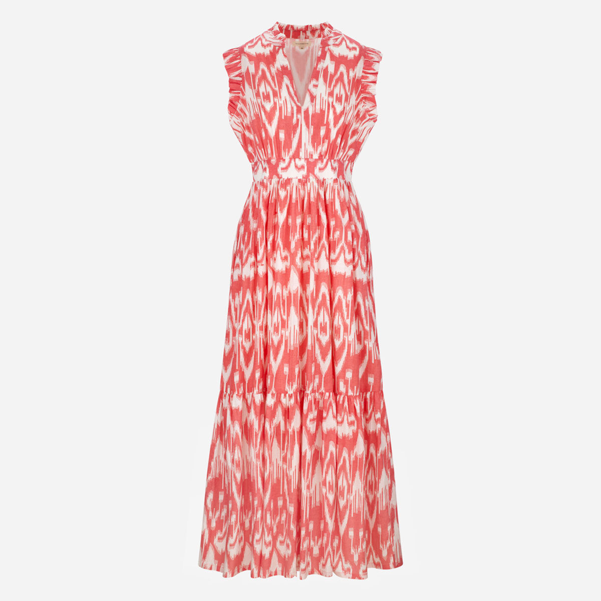 Sommerkleid "Valerie" mit Ikatmuster in Korall