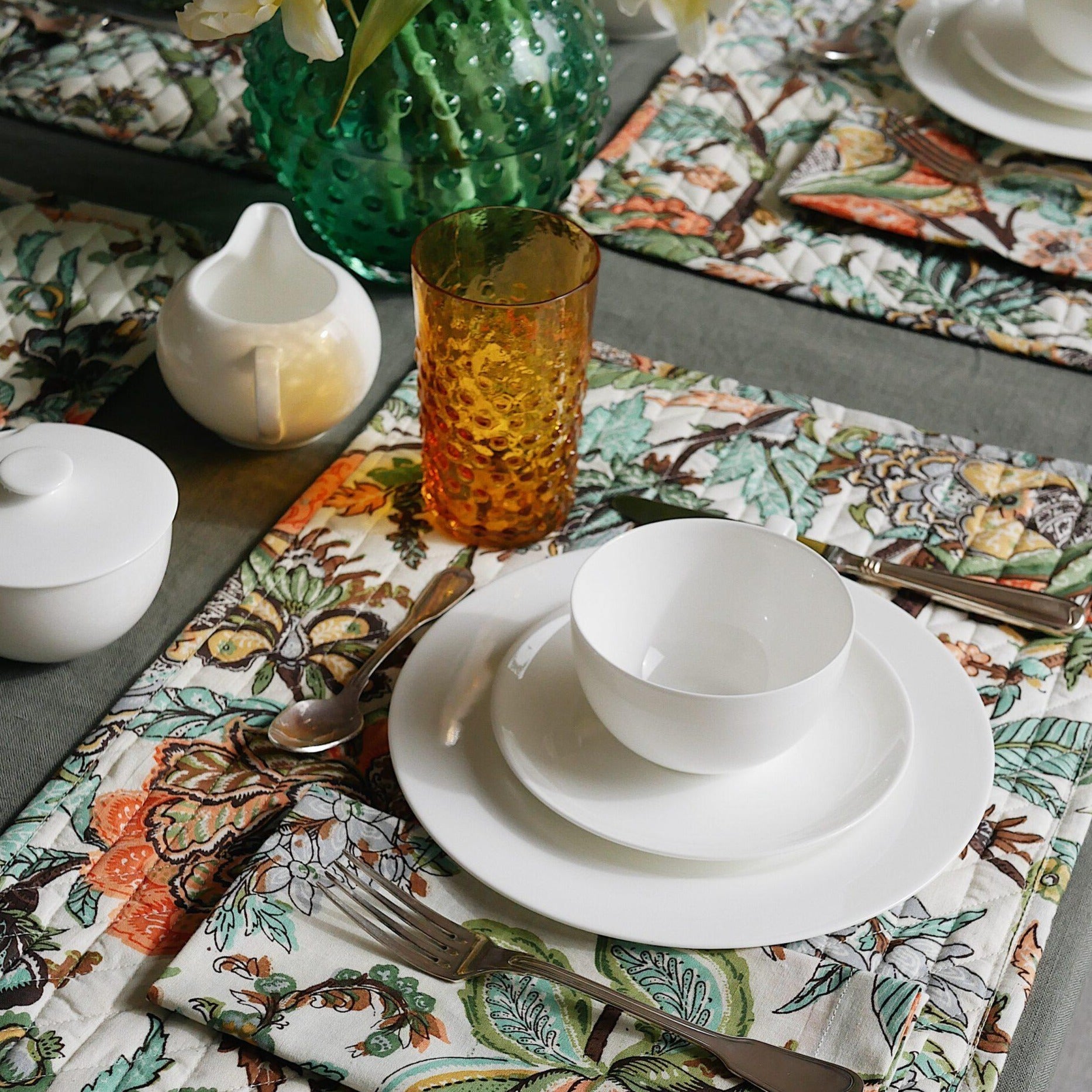 Wasserglas mit Noppen Goldgelb (6 er)