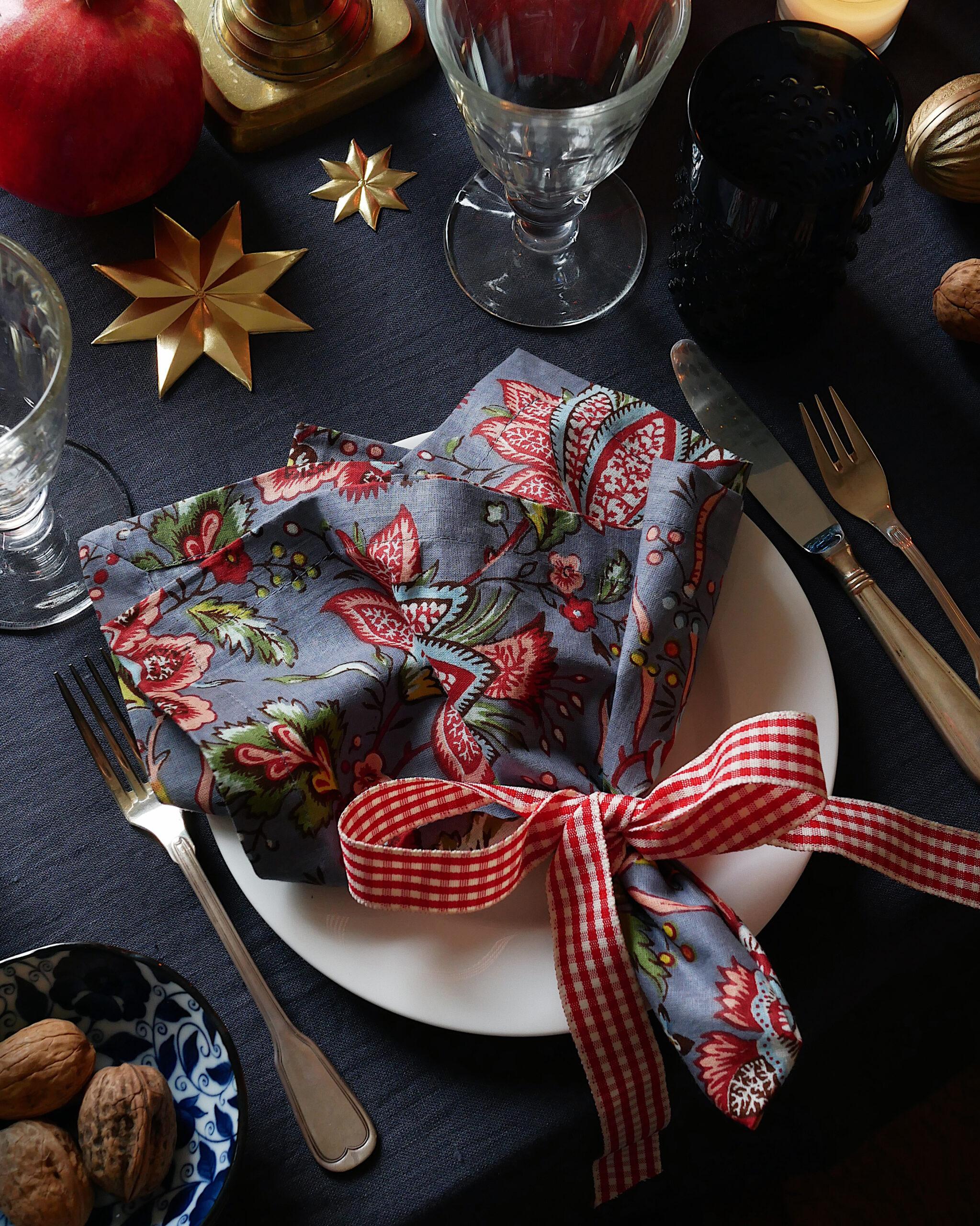 Blockprint Servietten "Casa Melograno" (4er)