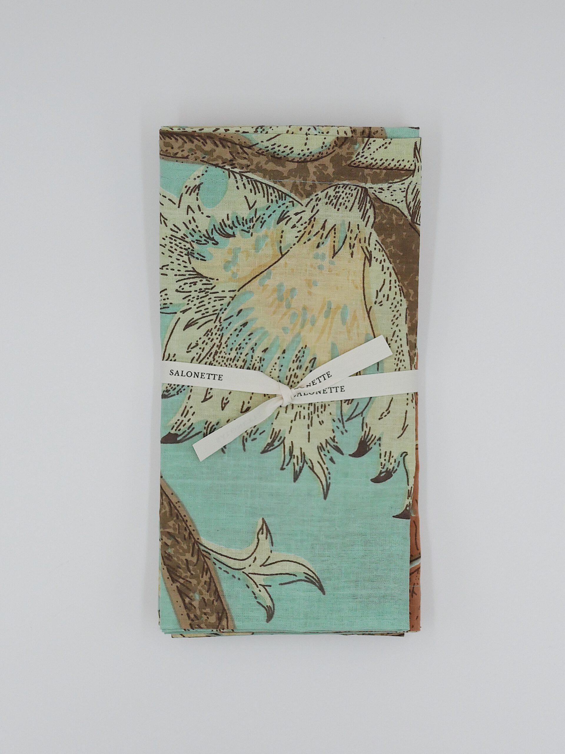 Blockprint Servietten "Festa sui Prati" Mint (4er)