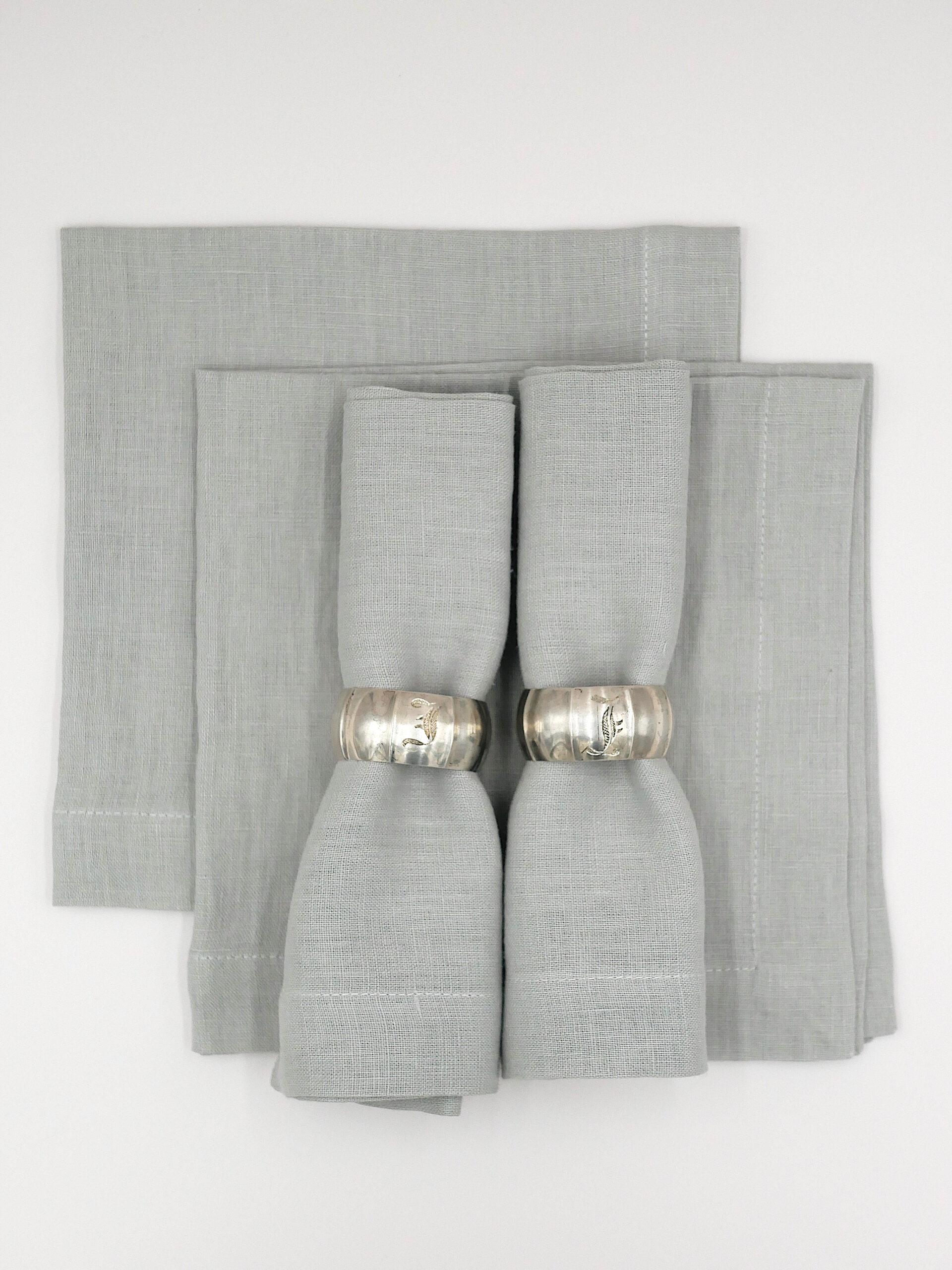 Leinenservietten Hellgrau (4er)