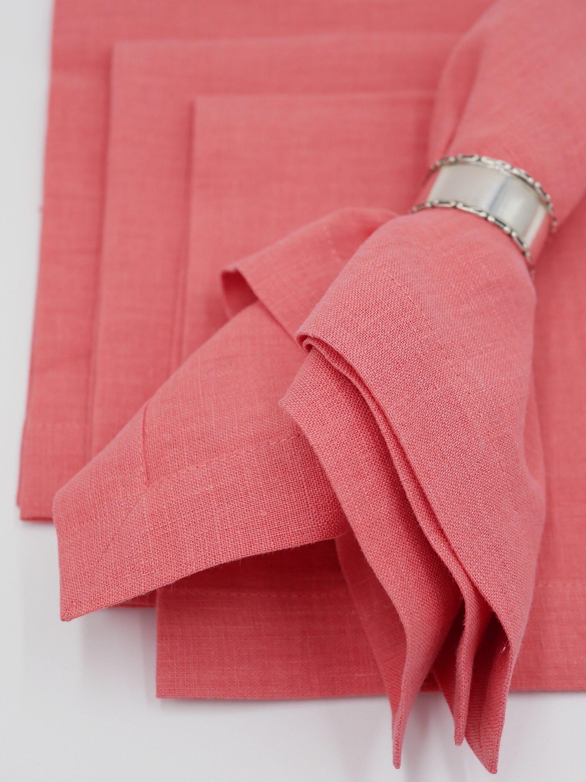 Leinenservietten Korallpink (6er)