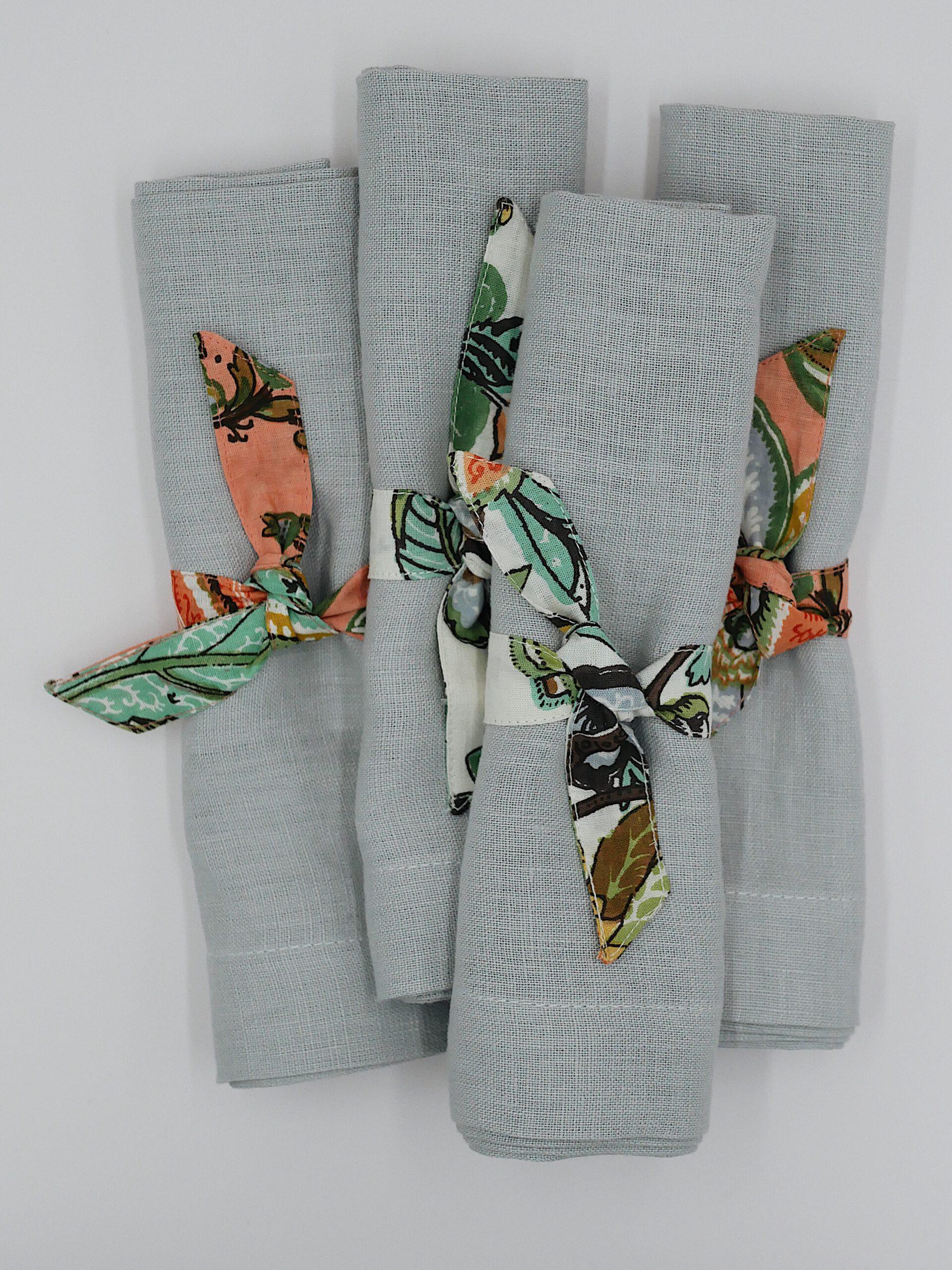 Leinenservietten Hellgrau (4er)