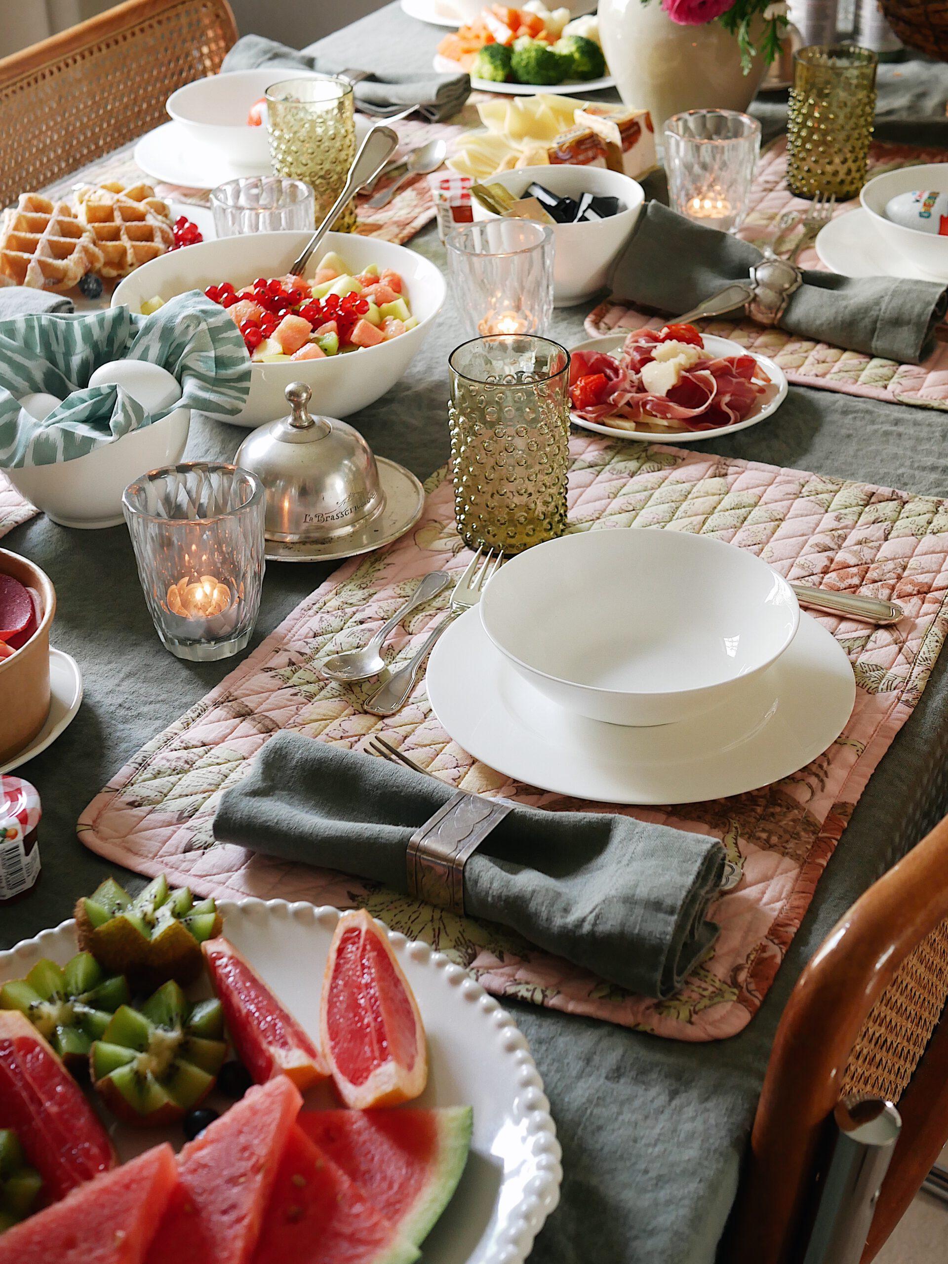 Leinenservietten Graugrün (4er)