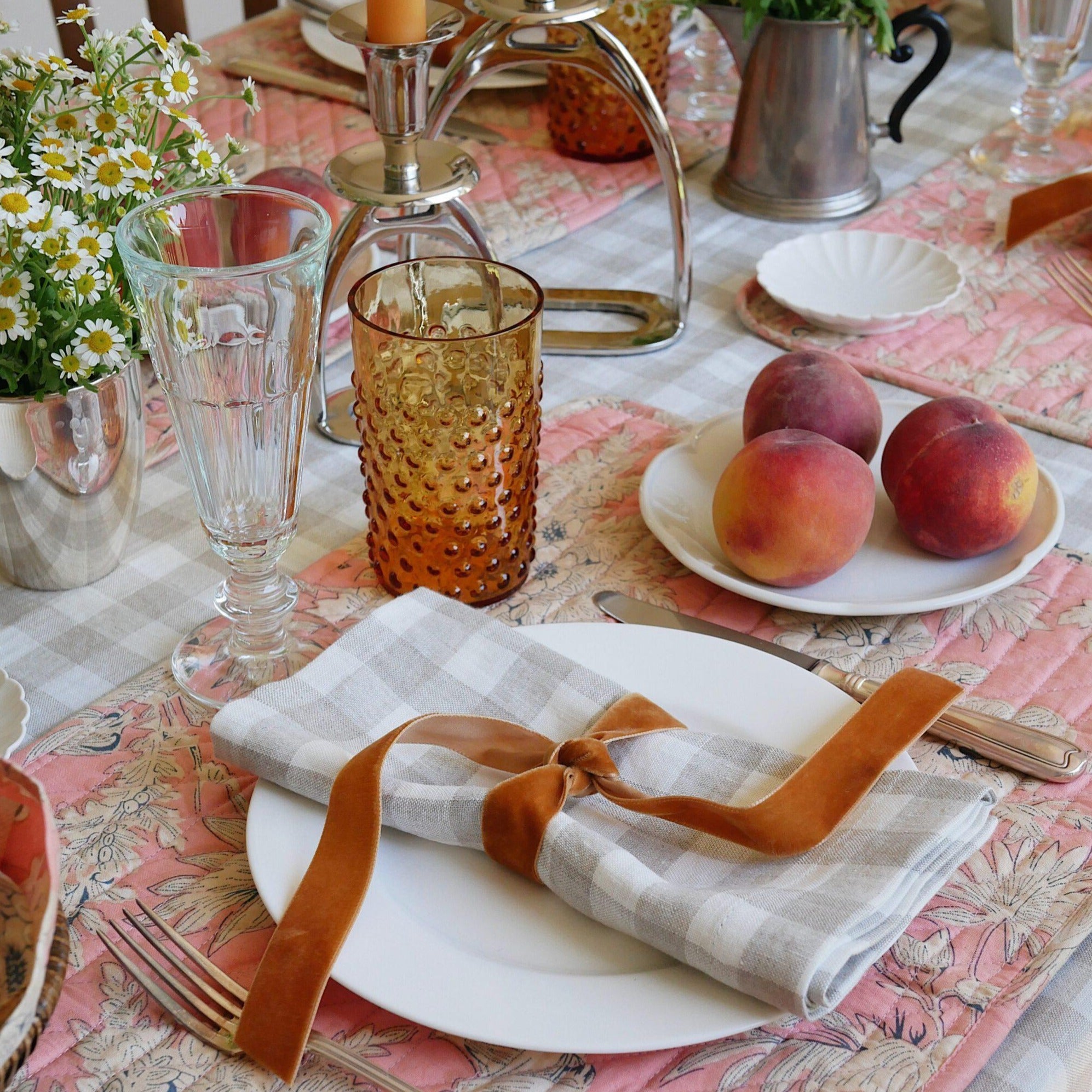 Wasserglas mit Noppen Goldgelb (6 er)