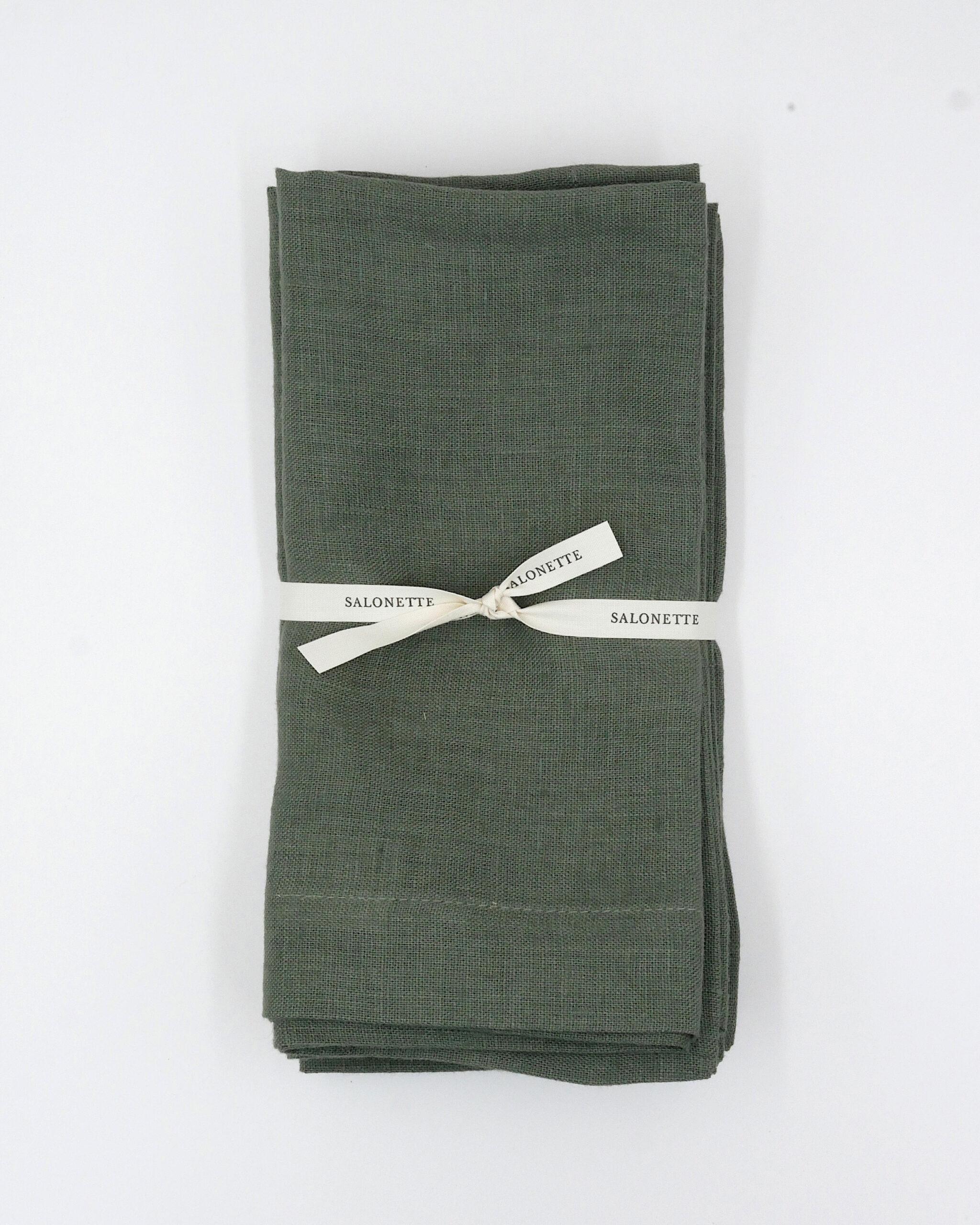 Leinenservietten Graugrün (6er)