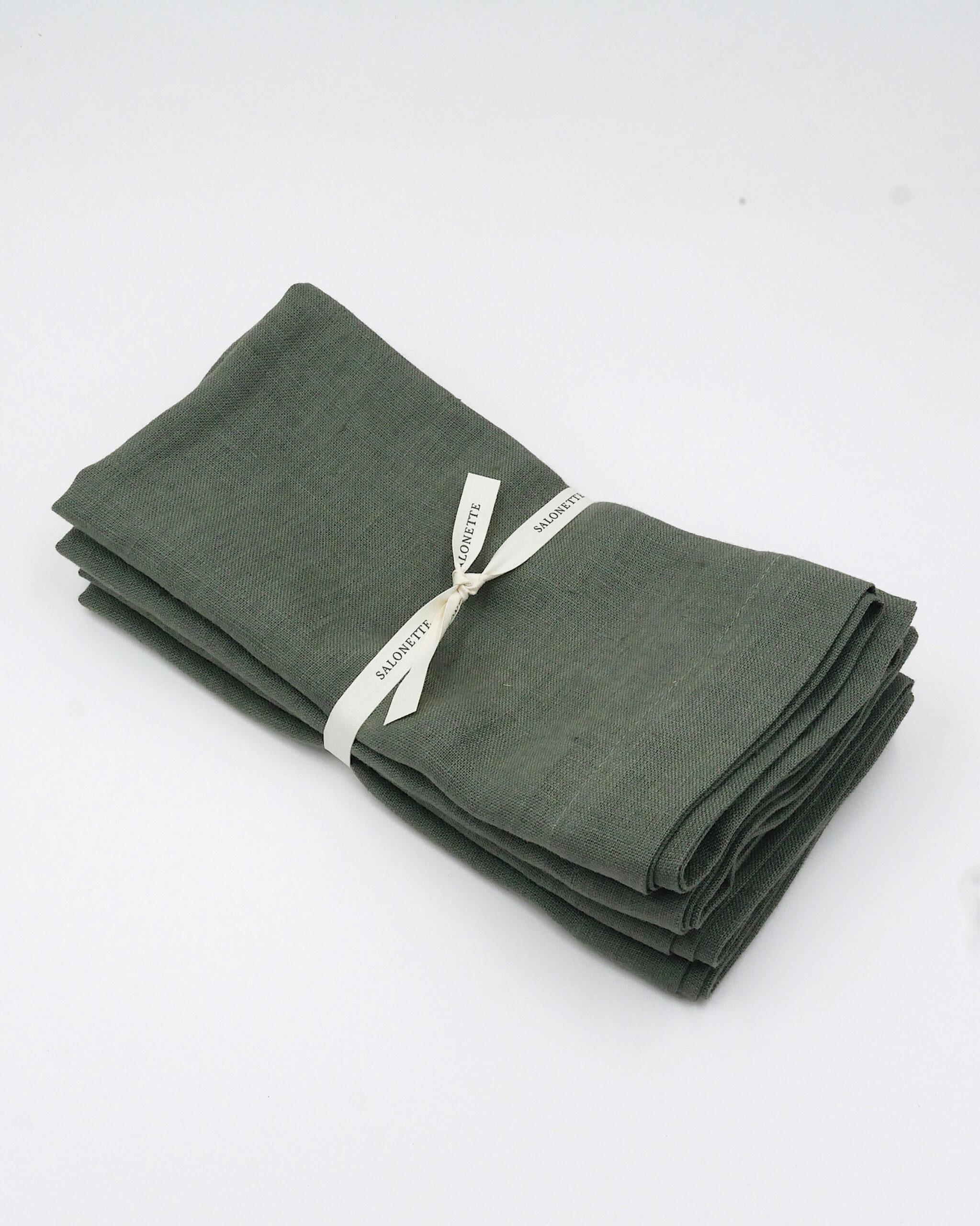 Leinenservietten Graugrün (6er)