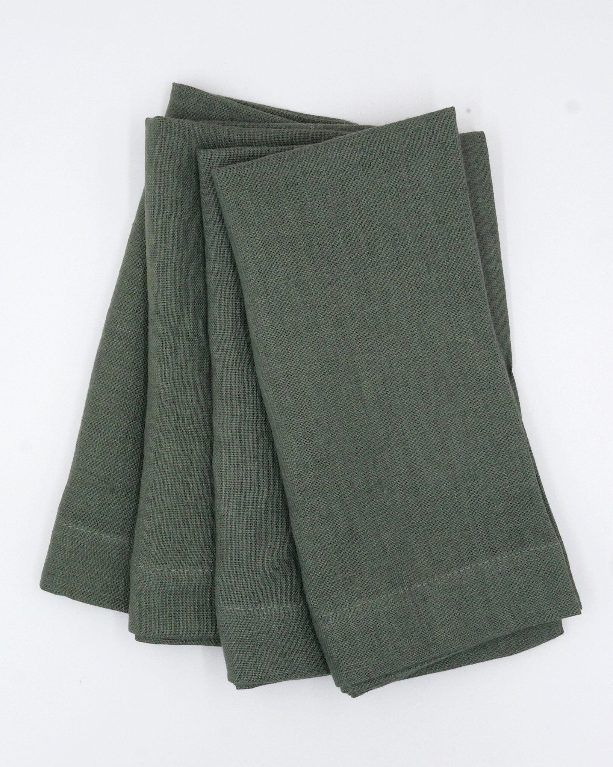 Leinenservietten Graugrün (4er)