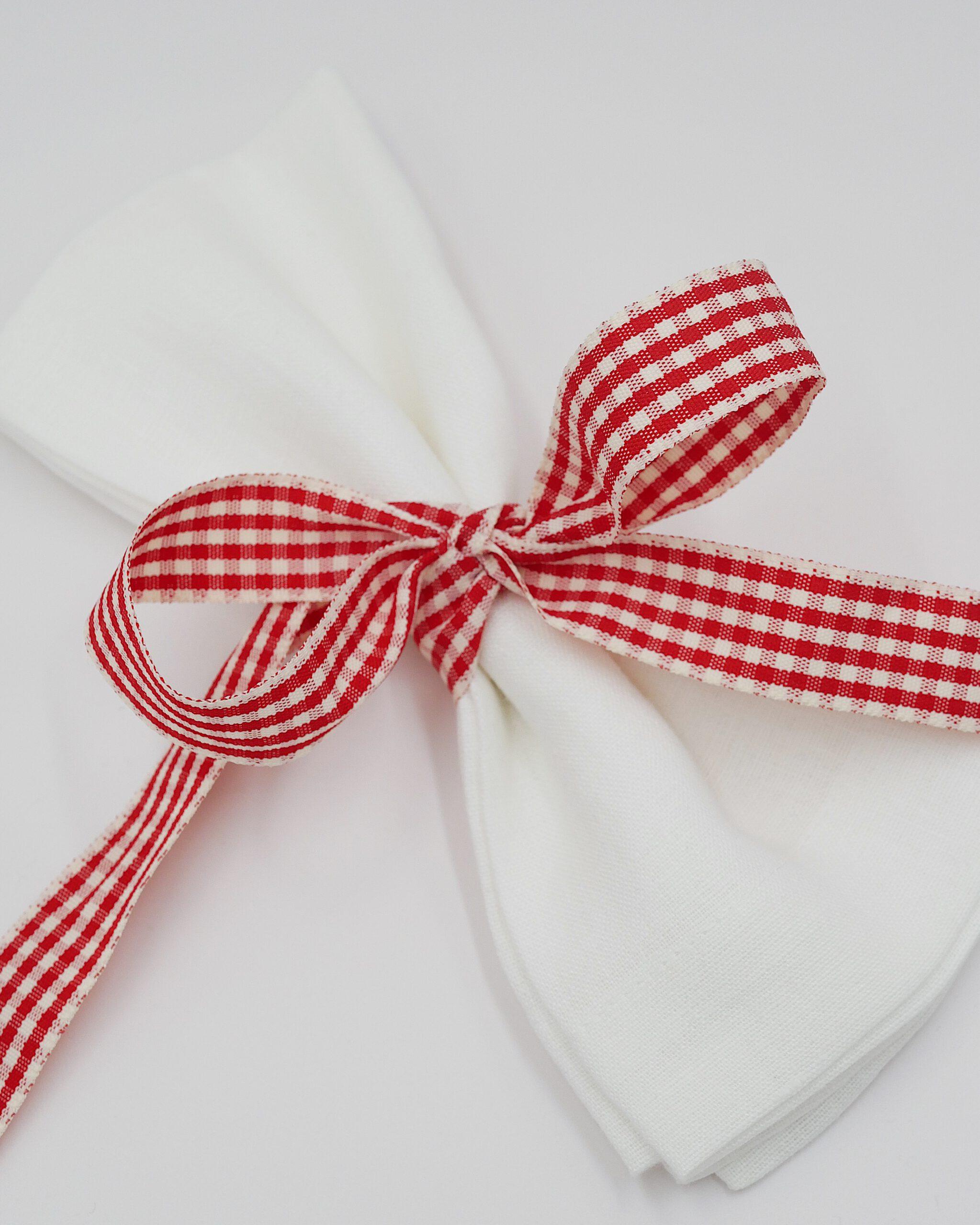 Serviettenbänder - Rot kariert (6er)