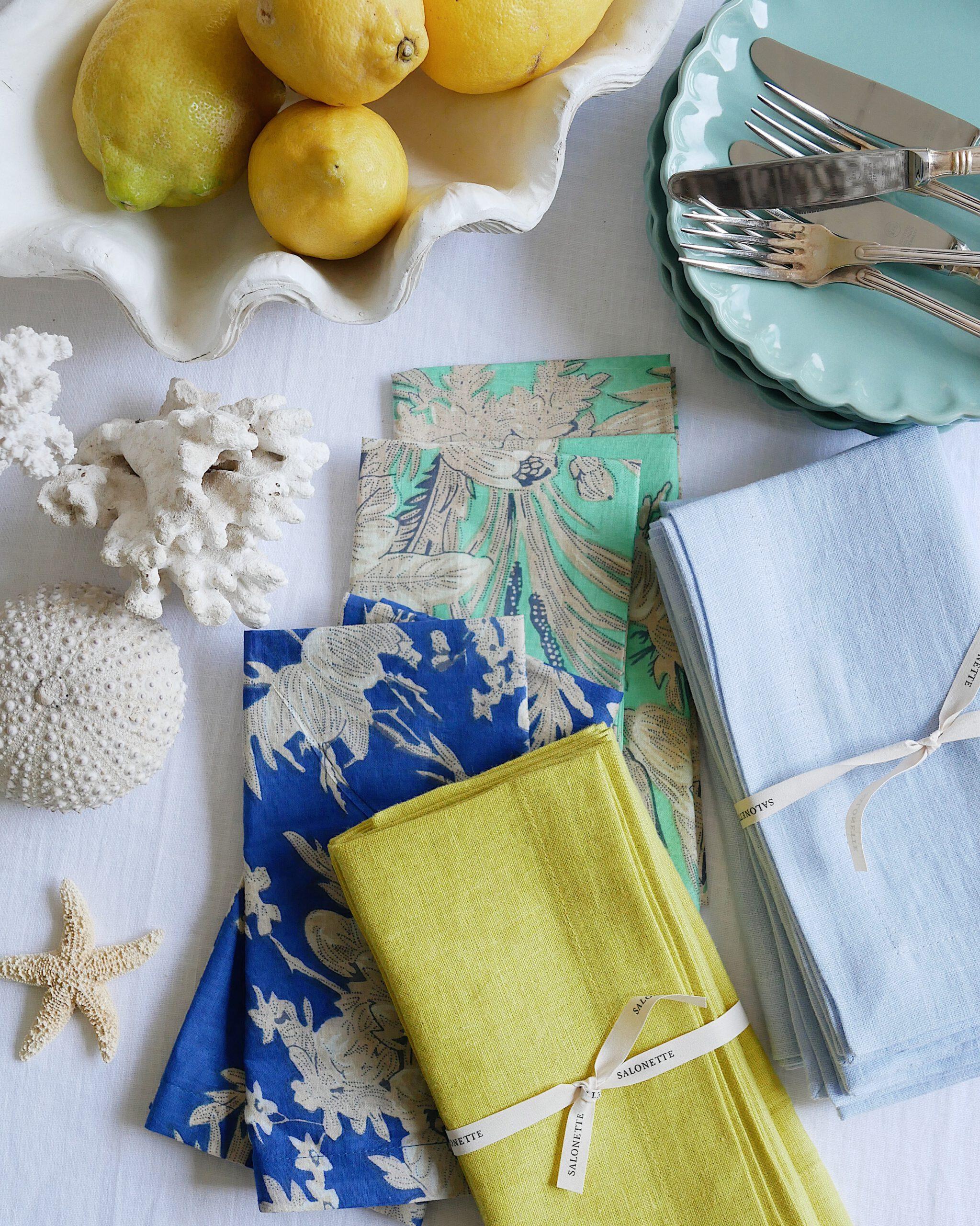 Leinenservietten leuchtend Gelb (4er)