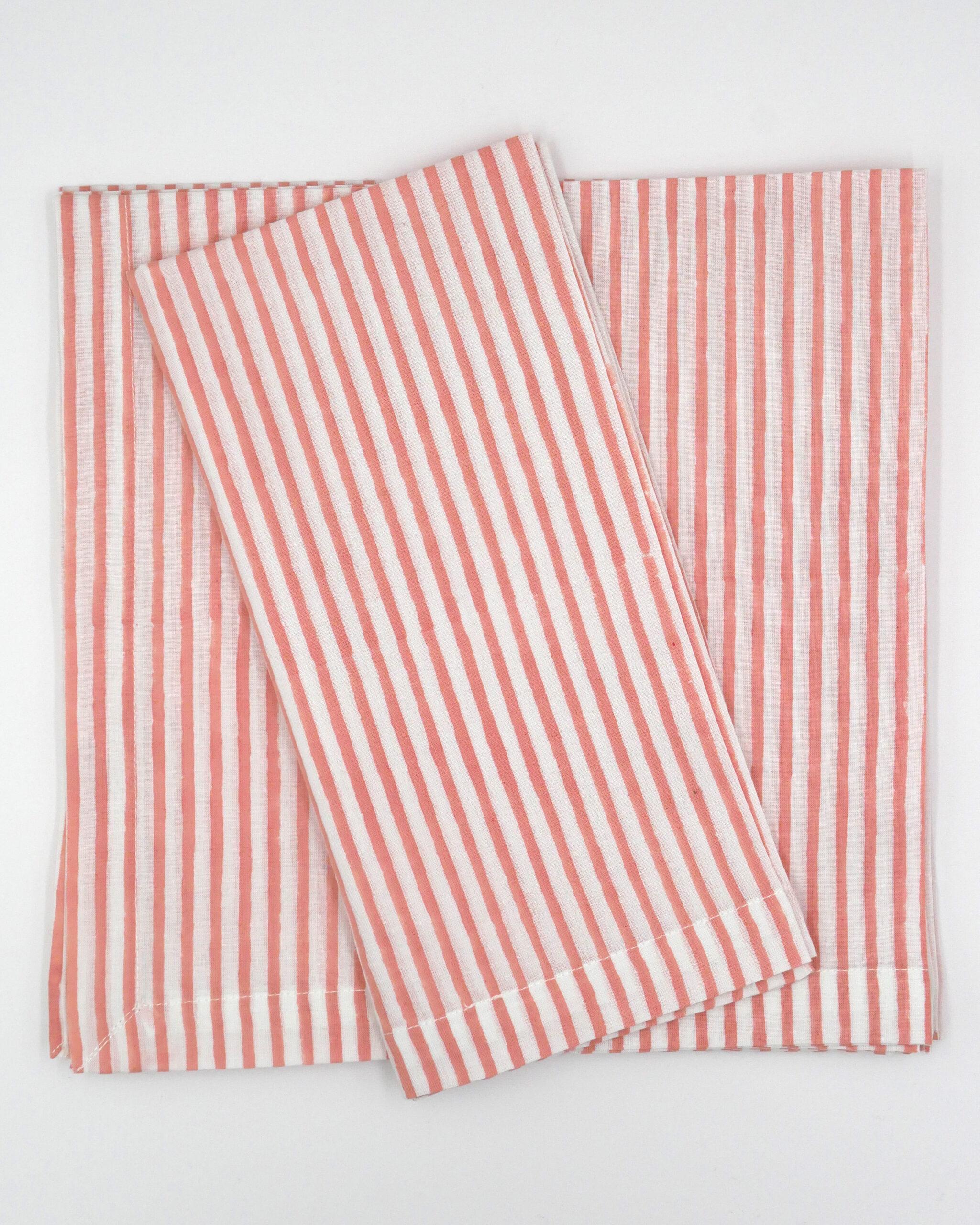 Blockprint Servietten "Riviera" Rosa (4er)