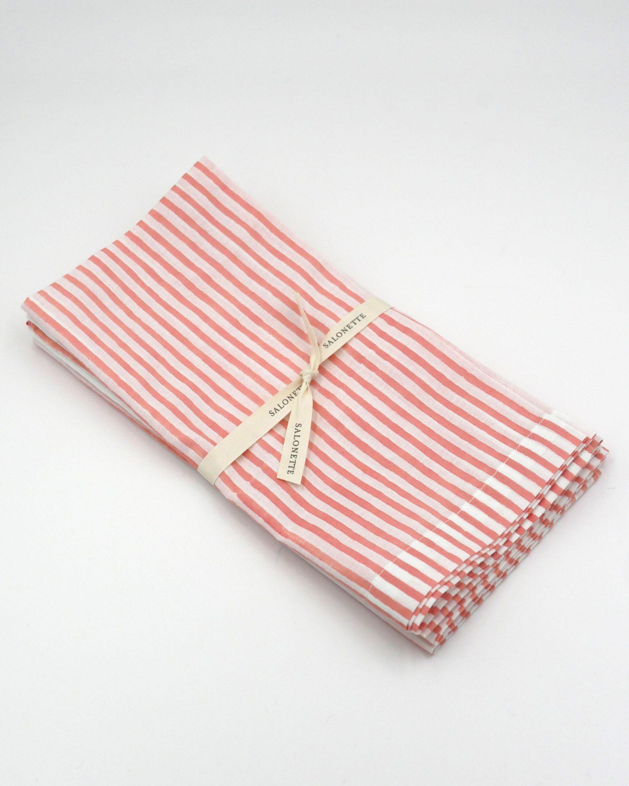 Blockprint Servietten "Riviera" Rosa (4er)