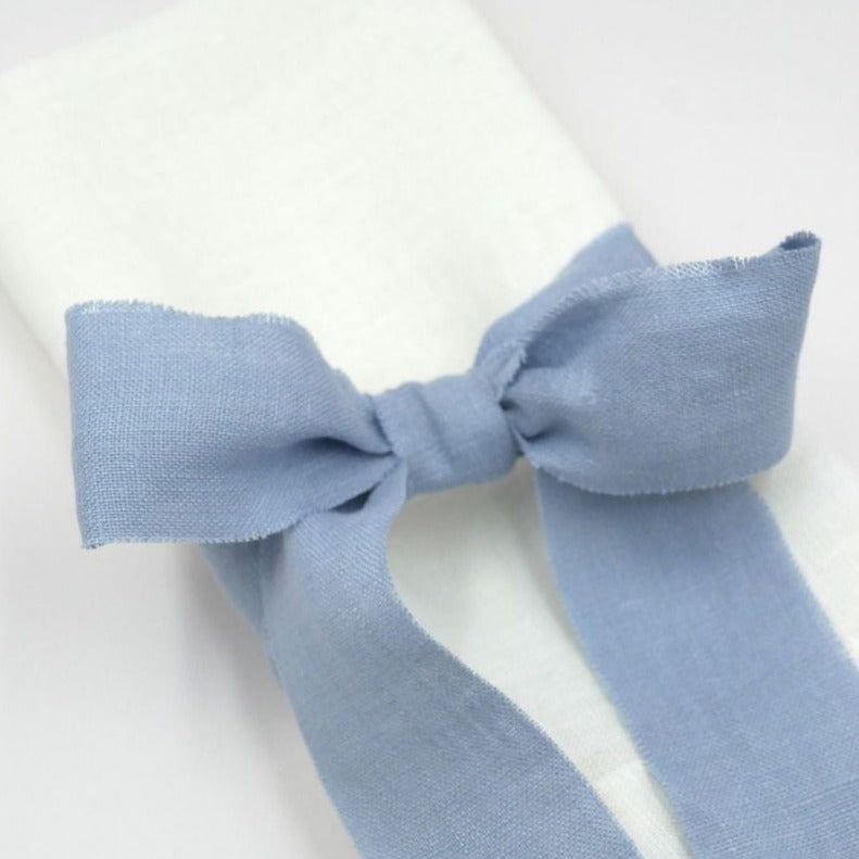 Serviettenbänder - Leinen Taubenblau (6er)